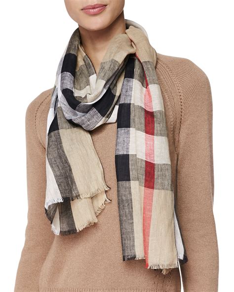 linen burberry scarf